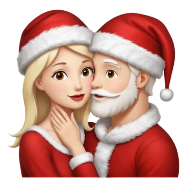 a handsome man and a pretty woman kiss each other Christmas vibe sticker