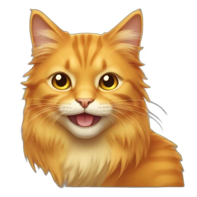 orange and yellow cat with long hair winking at me sticker