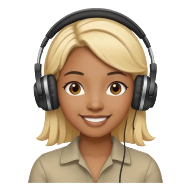 blonde black woman wearing headphones sticker