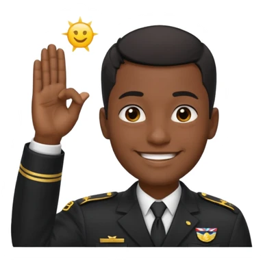 Black dude doing a salute emoji  sticker
