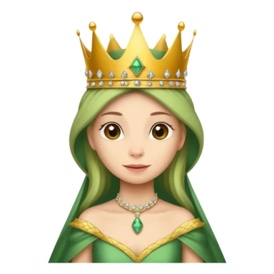 Female lizard wears crown gown sticker