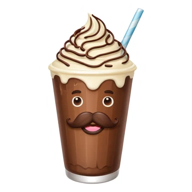 milkshake with mustache sticker