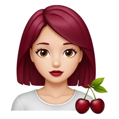 I take second photo but change the color of the hair for a red cherry or burgundy sticker