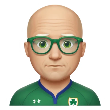 irish rugby player with no hair and green glasses sticker