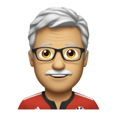 white soccer coach with eyeglasses holding a notebook sticker