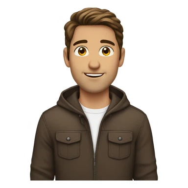 brown hair man-browneyes-light skin-european-handsome-sideparted sticker