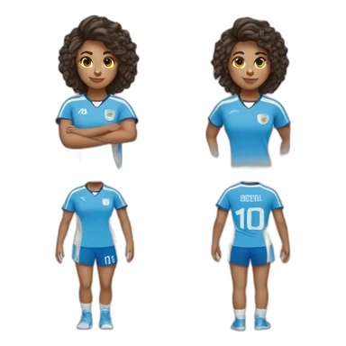Handball teen girl player curl argentina sticker