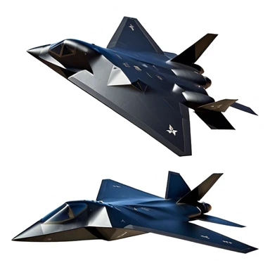 F-117 Nighthawk - Lockheed Martin (Stealth Grey) A futuristic stealth attack aircraft with a distinct faceted, angular design in a stealthy matte grey. Its sharp, jagged edges and unconventional, almost alien-like shape make it look like a shadow cutting through the night sky. The surface should appear non-reflective with subtle panel lines. sticker