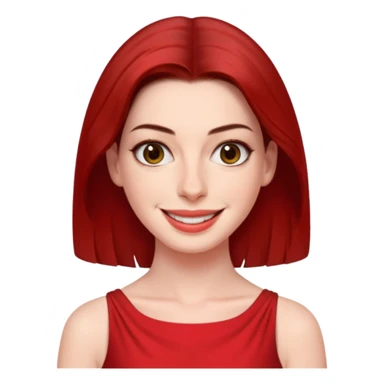 Anne Hathaway in red dress, hot sticker