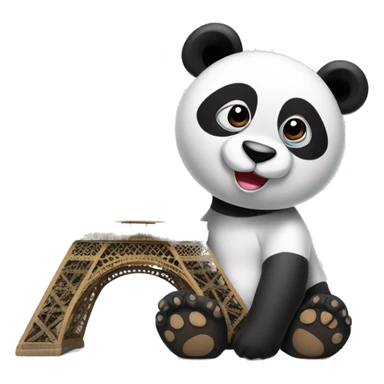 Eiffel tower with big panda sticker