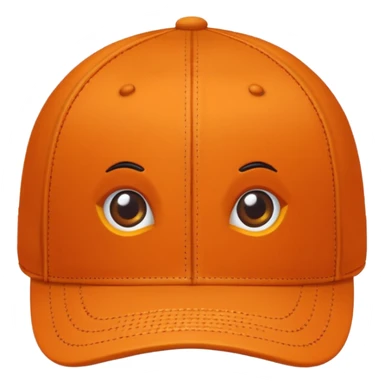 Orange baseball hat with nothing on it sticker