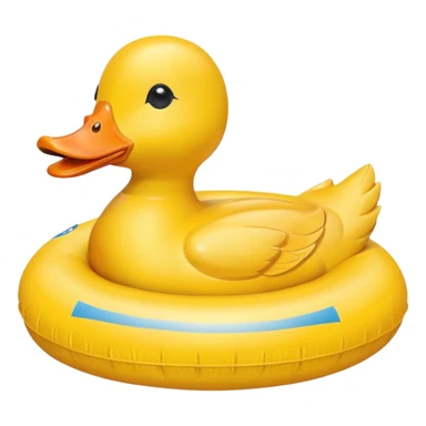swimming ring wich has a duck head sticker