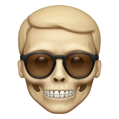 Make a skull face with sunglasses down a bit so you can see his eyes and his left eye brow up a bit make it look like an emoji sticker