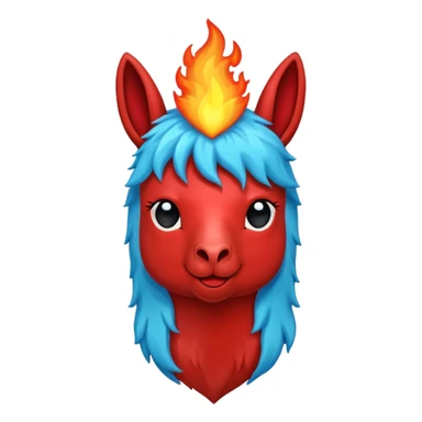 Hazme el corazón rojo y con fuego y que la llama sea azul verdoso sticker
