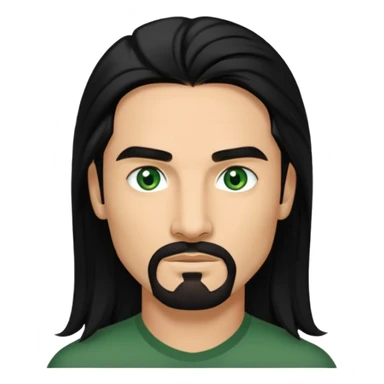 Kevin Richardson with black long hair, green eyes sticker