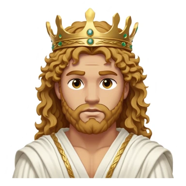 Cinematic Realistic Hercules Portrait, depicted as a classical Greek hero merging the fierce masculinity of the lion-wrestling Hercules with the refined face of Michelangelo's David. His light tan, chiseled skin glows with timeless strength, and his thick, curly, golden brown hair cascades in natural, sculpted curls reminiscent of a warrior’s mane. Draped in a flowing white robe with delicate golden accents and crowned with a traditional Greek laurel wreath, his intense, determined eyes exude noble might, all rendered under dynamic natural lighting with a mythic, radiant glow. sticker