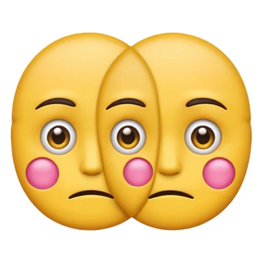 two emojis not happy stuck together no pink cheeks sticker