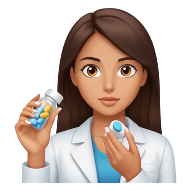 Beautiful fit brunette girl taking pills  sticker