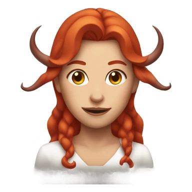 woman with red hair and demon horns sticker