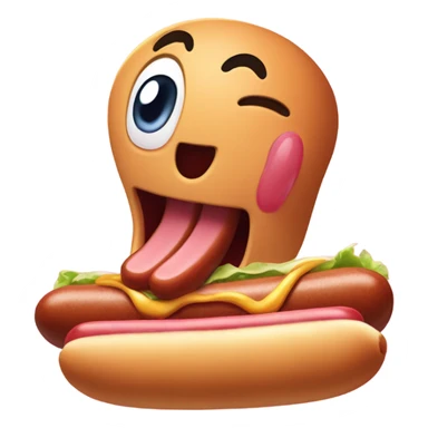 Kirby inhaling a hot dog sticker
