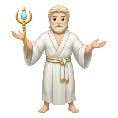 fullbody god zeus, handsdown, white robe sticker