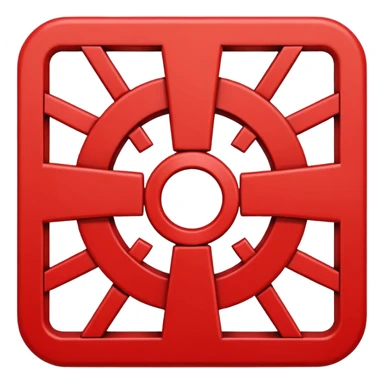 simplified iconic Chakana Andean cross red color sticker