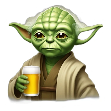 Maître Yoda qui boit une bière sticker