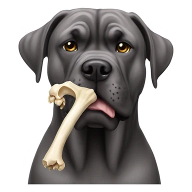 Grey Cane Corso chewings huge bone. sticker