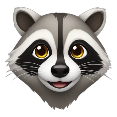 Racoon with single eyelid sticker
