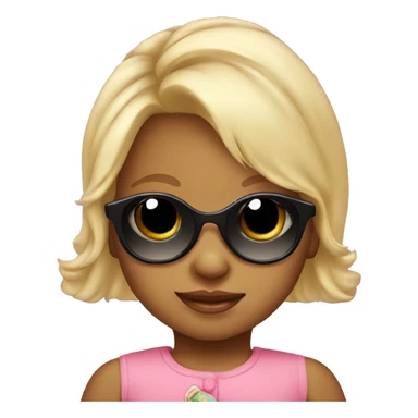 Blonde baby girl with Sunglasses  sticker