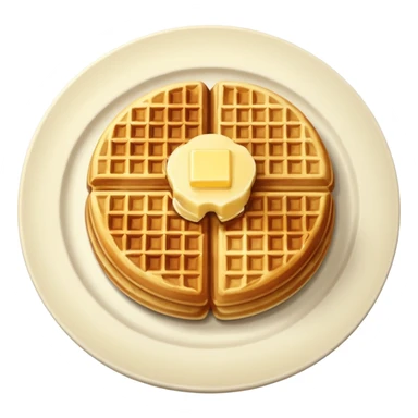 create a waffle on a plate with butter emoji sticker