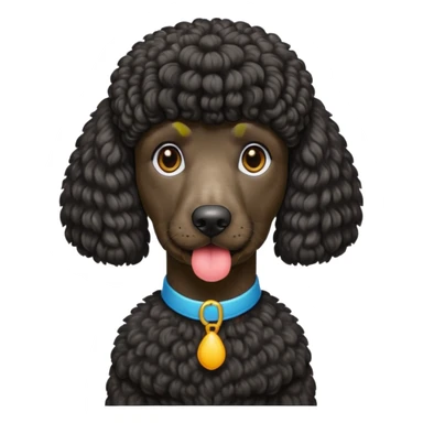 Black standard poodle with mullet emoji  sticker