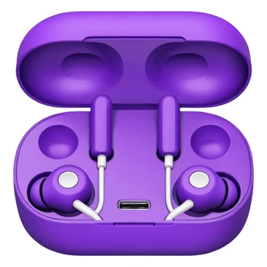 purple wired earbuds sticker