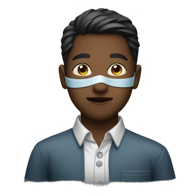 masked boy in collared shirt sticker