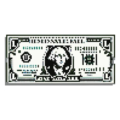 single dollar bill sticker