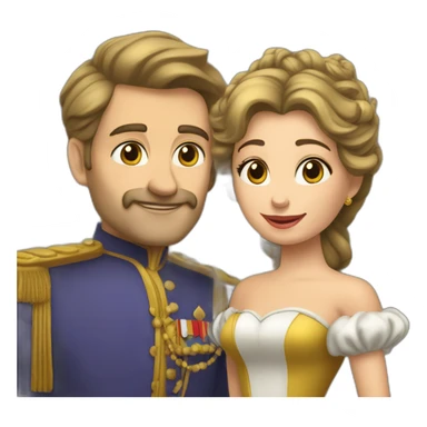 Un roi et une reine en train de s’embrasser sticker