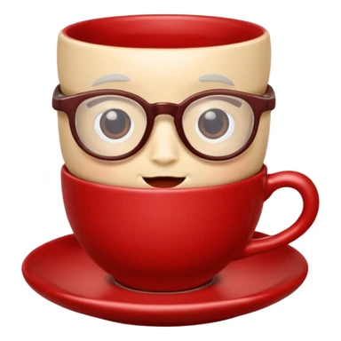 talking teacup red with glassess sticker