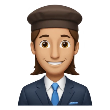 Man with a long nose wearing a suit and kippah, he has long brown hair sticker