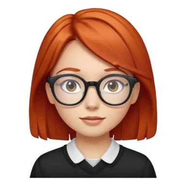 red-haired young girl wearing glasses sticker