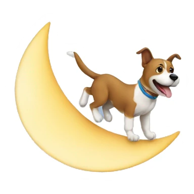 Dog flying over the moon sticker