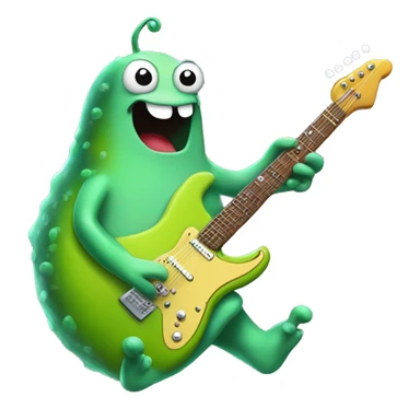 Happy slimy slug playing electric guitar sticker
