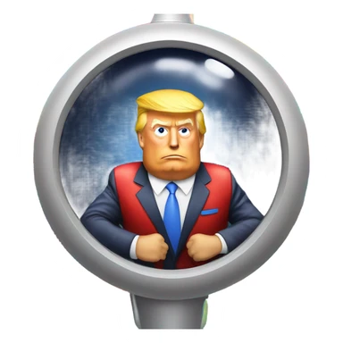 Donald trump riding a rocket like a horse  sticker
