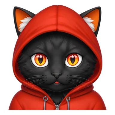 Black Cat with red hood sticker