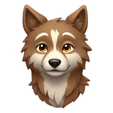Brown cute Wolf furry dreaming sticker