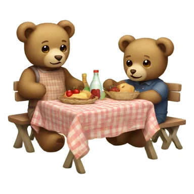 teddy bears having a picnic  sticker
