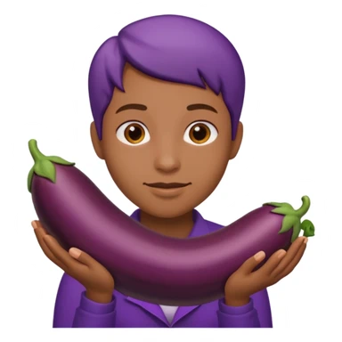 Butt with eggplant in legs  sticker