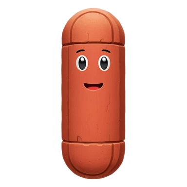 Penis shaped monolith made of layered red bricks sticker