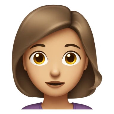 girl with brown hairs with her phone with a thoughtful face and look at its screen sticker