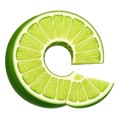 lime peel for a cocktail in a spiral shape sticker