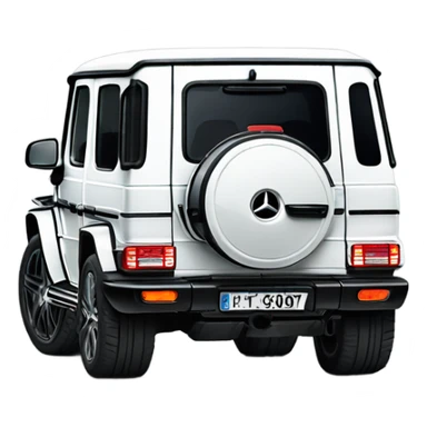 White Mercedes gwagon back sticker